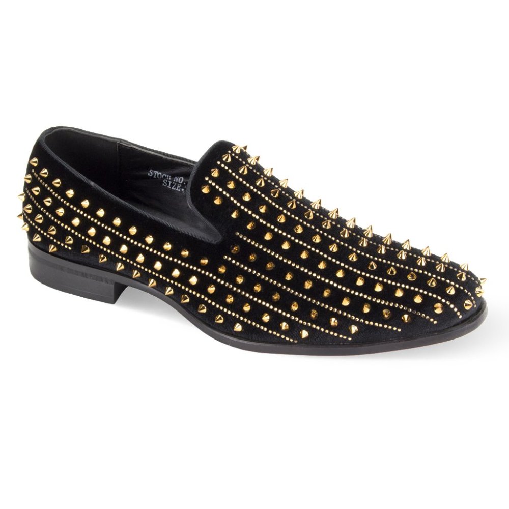 After Midnight | AM Harvie Exclusive Smoker Shoe Velvet W/Spikes Slip On BLACK G